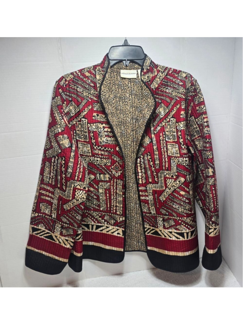 Women's Alfred Dunner Quilted Jacket Plus 14 Red Beige